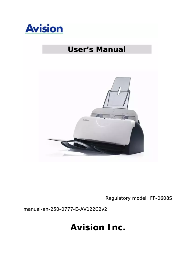 Página nº 1 - Manual de usuario Avision AV122C2