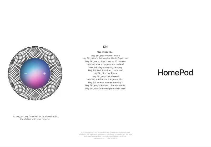 Página 1 del manual Manual de usuario Apple HomePod
