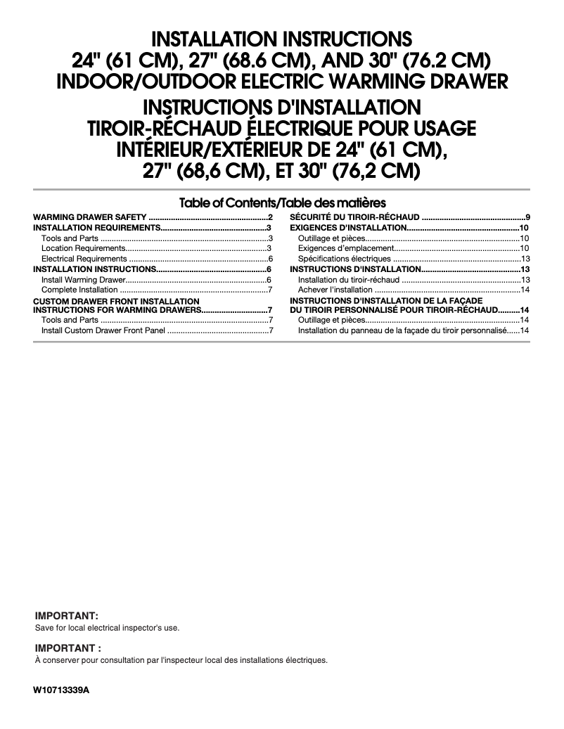 Imagen de la primera página del manual del dispositivo KOWT100ESS