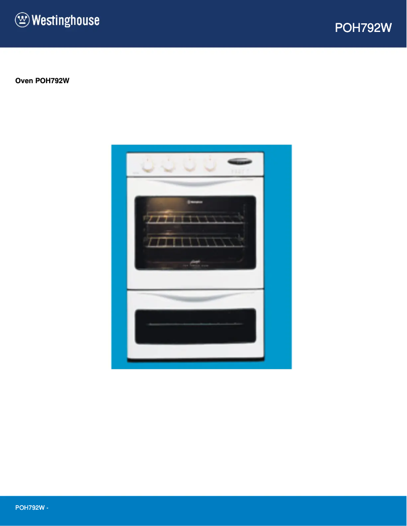Página 1 del manual Manual de usuario Westinghouse POH792W