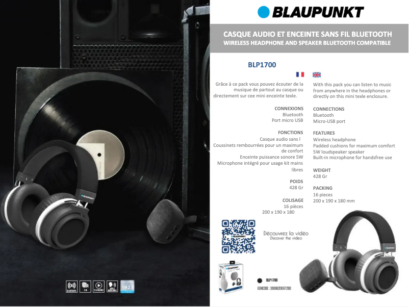 Imagen de la primera página del manual del dispositivo BLP1700