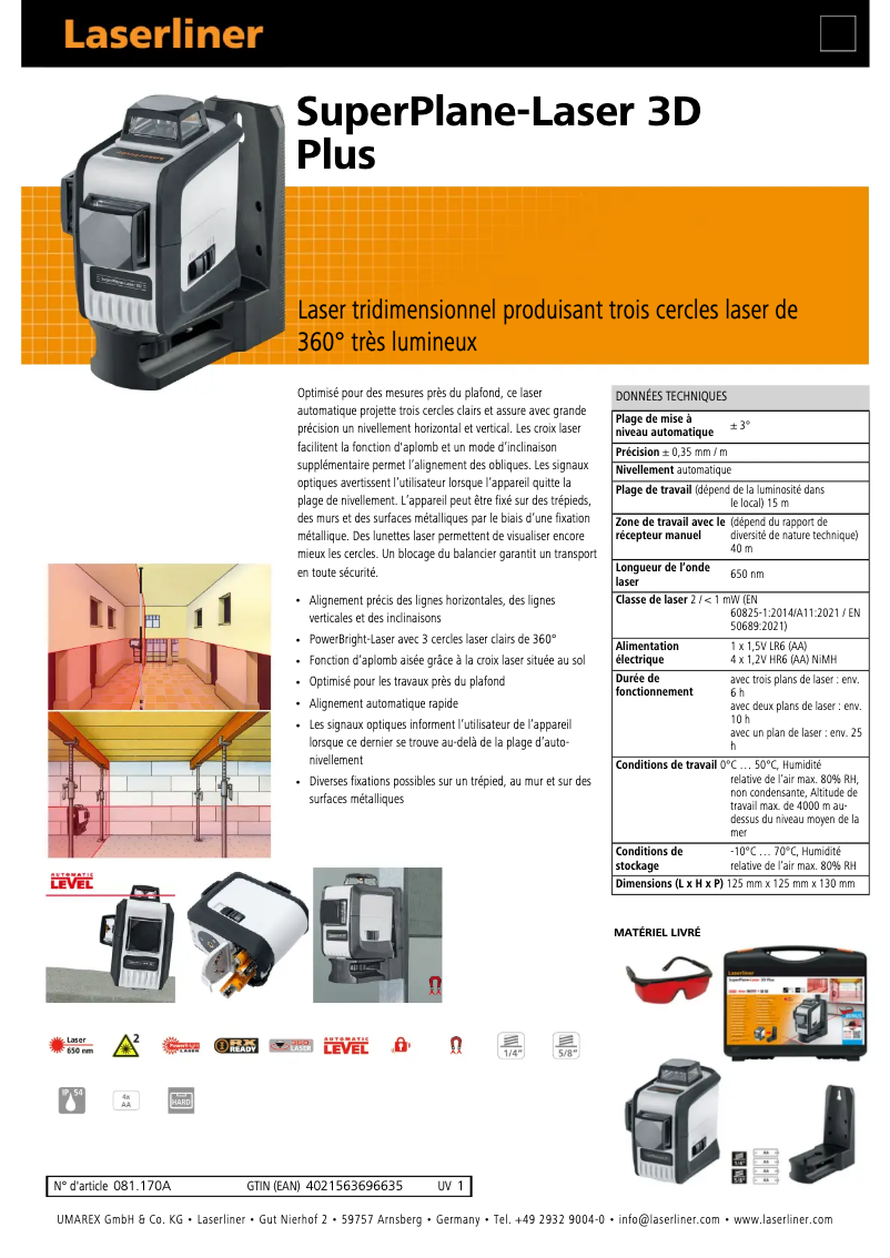 Imagen de la primera página del manual del dispositivo SuperPlane-Laser 3D Plus