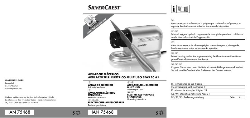 Imagen de la primera página del manual del dispositivo IAN 75468