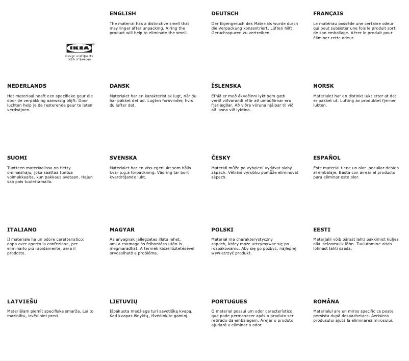 Página 1 del manual Manual de usuario Ikea VEDBO 805.522.24