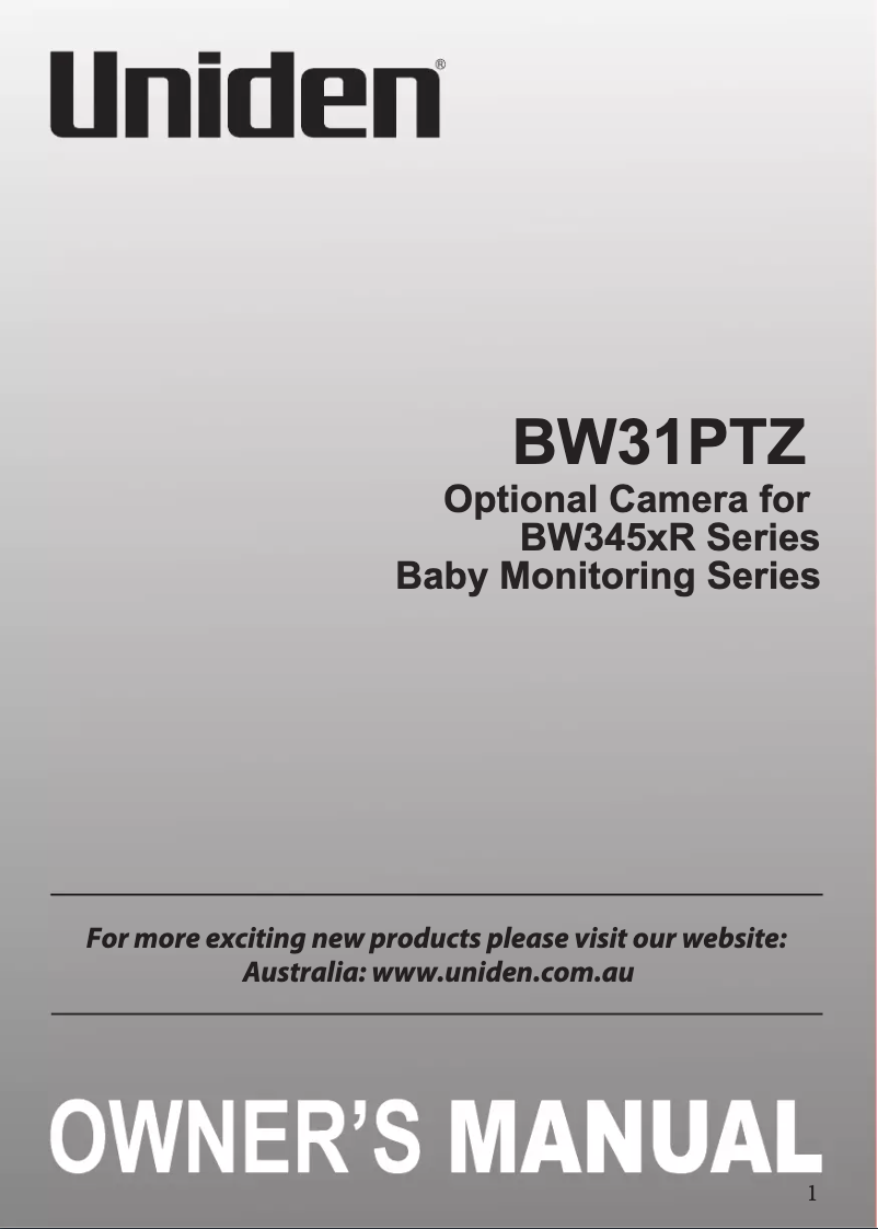 Página 1 del manual Manual de usuario Uniden BW 31PTZ
