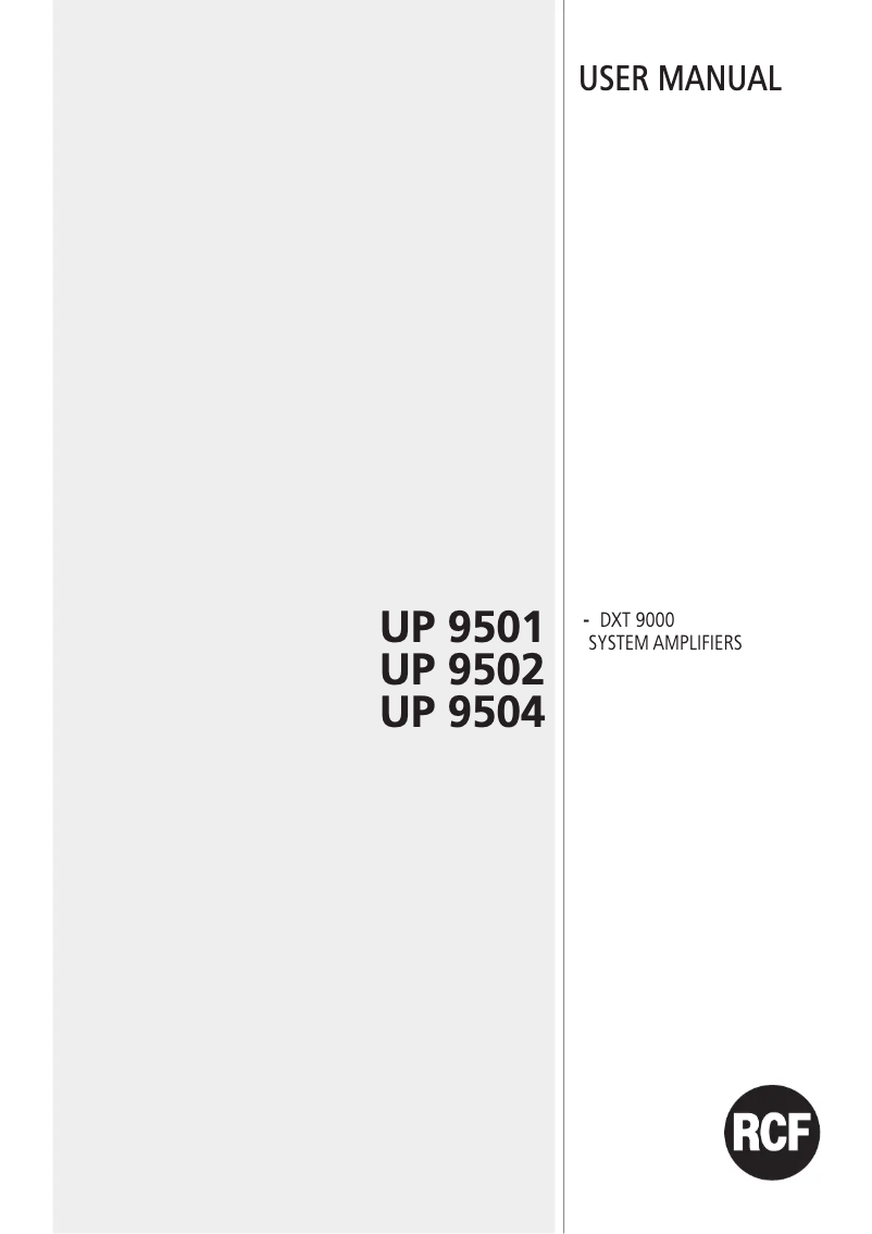 Página nº 1 - Manual de usuario RCF UP 9504