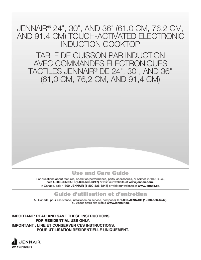 Página 1 del manual Manual de uso y mantenimiento JennAir JIC4730HS