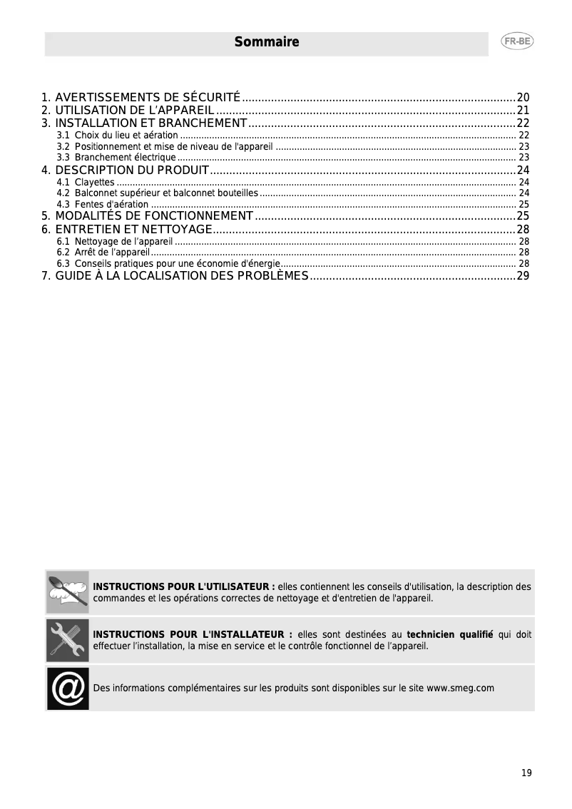 Imagen de la primera página del manual del dispositivo FAB5LSV3