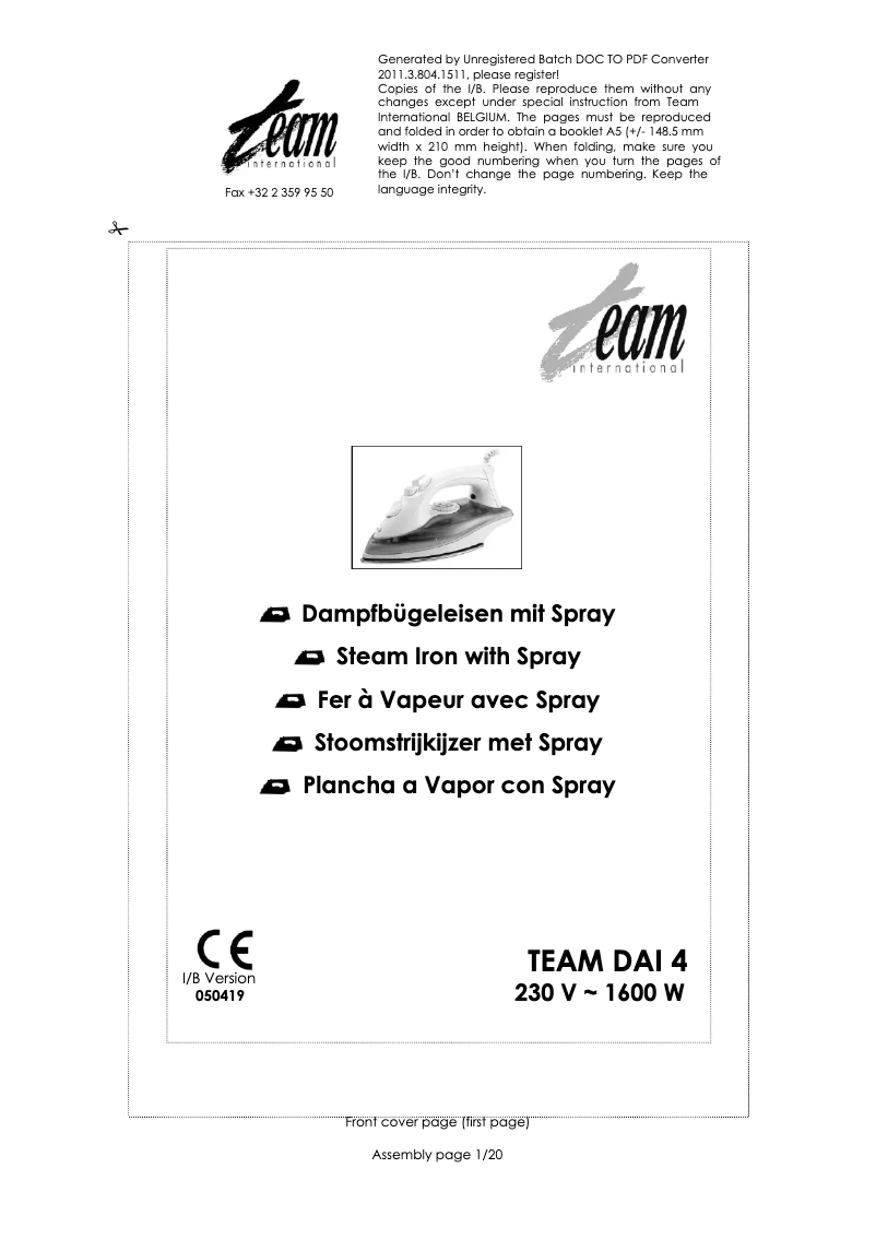 Página 1 del manual Manual de usuario Team DAI 4