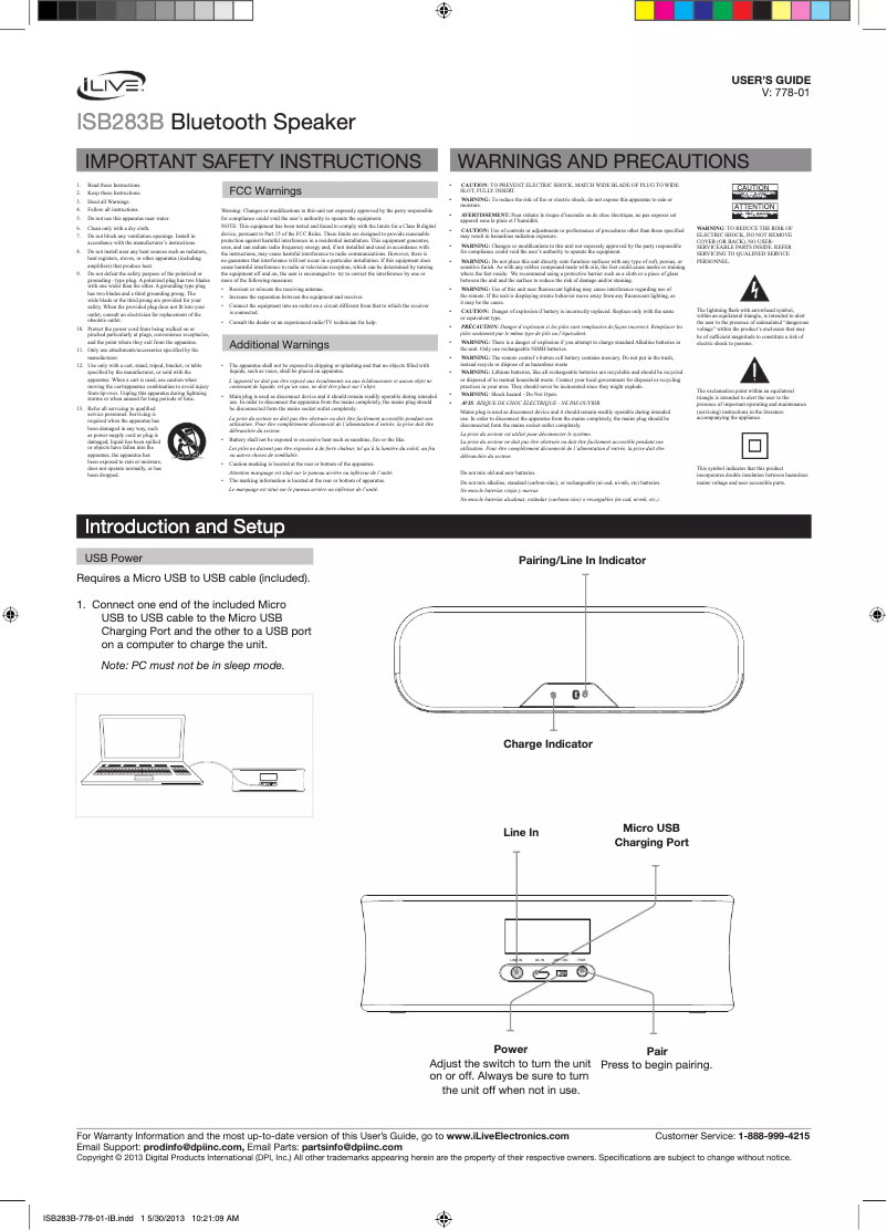 Página nº 1 - Manual de usuario iLive ISB283B