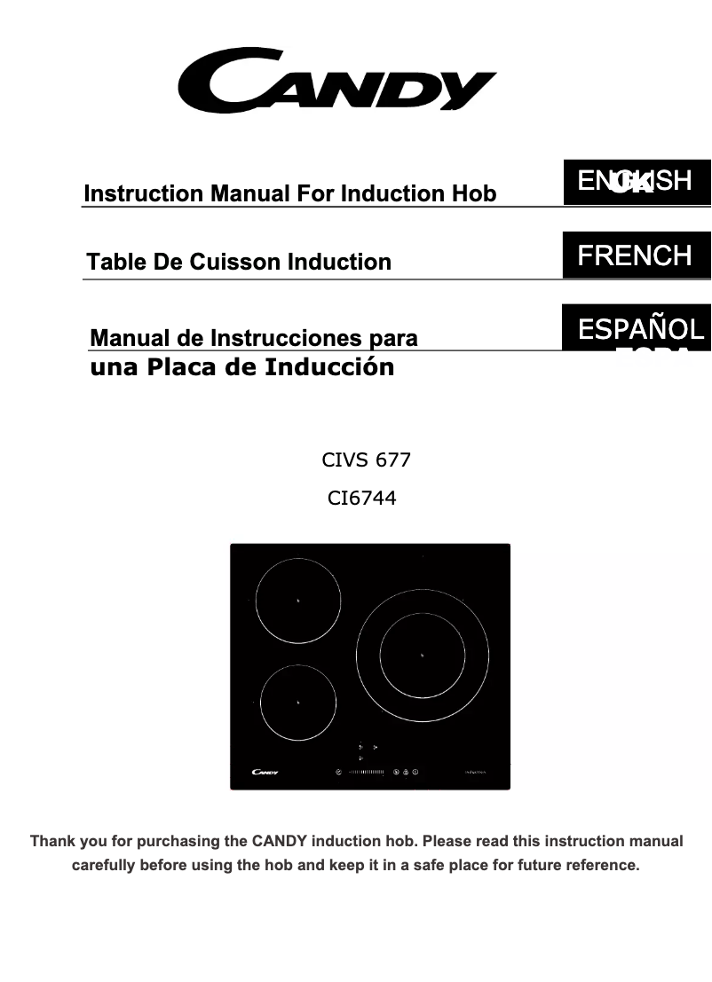 Página 1 del manual Manual de instrucciones Candy CI6744