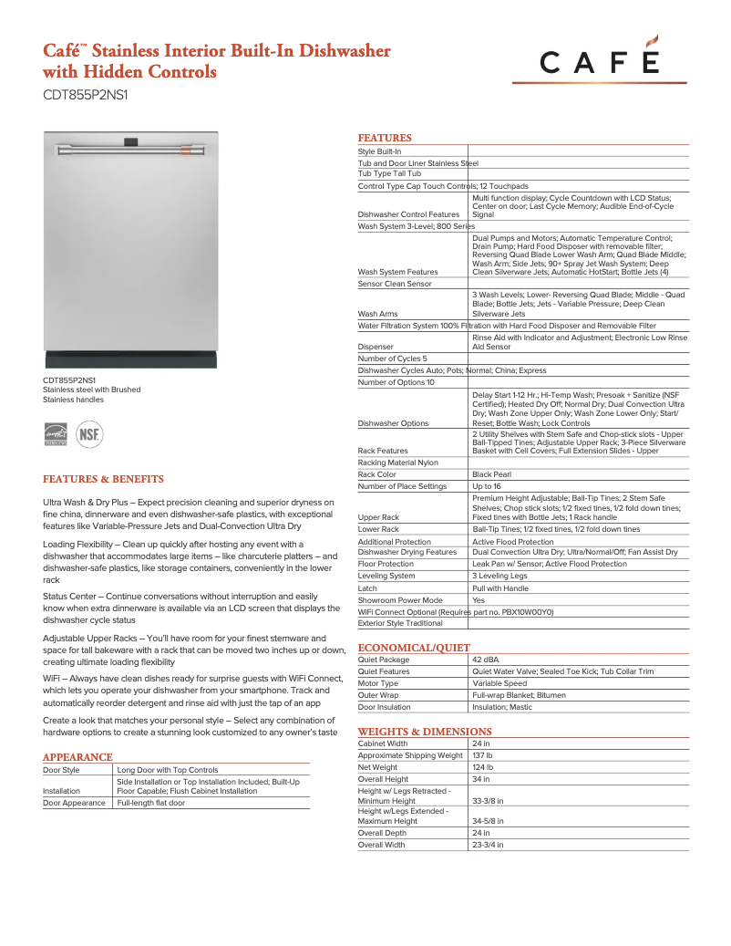 Imagen de la primera página del manual del dispositivo CDT855P2NS1