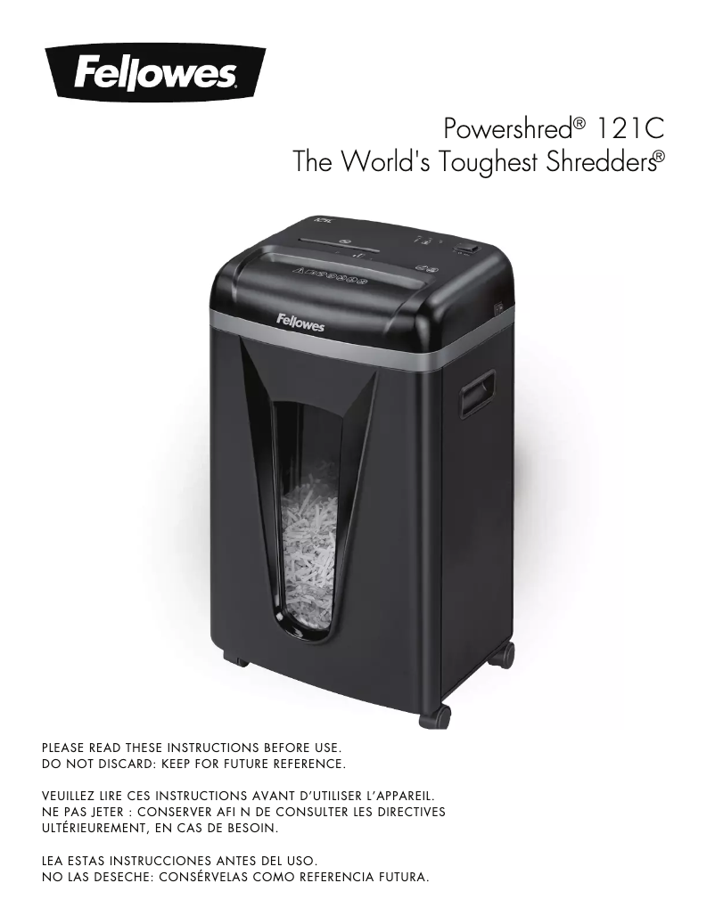 Página 1 del manual Manual de usuario Fellowes Powershred 121C