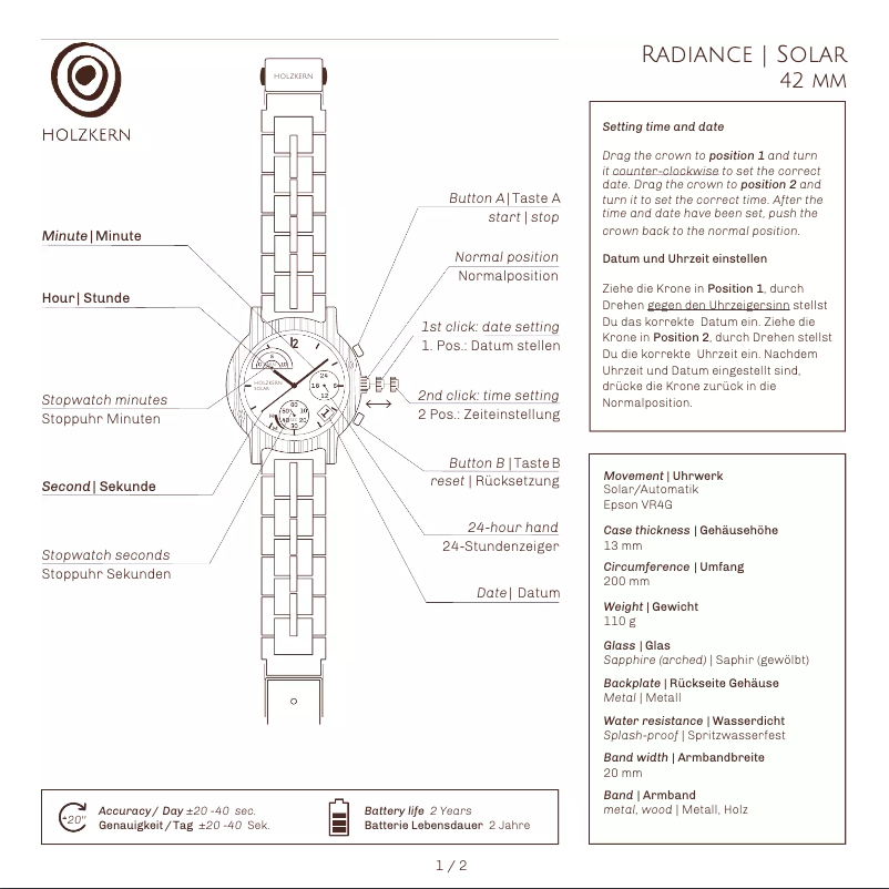 Imagen de la primera página del manual del dispositivo Radar