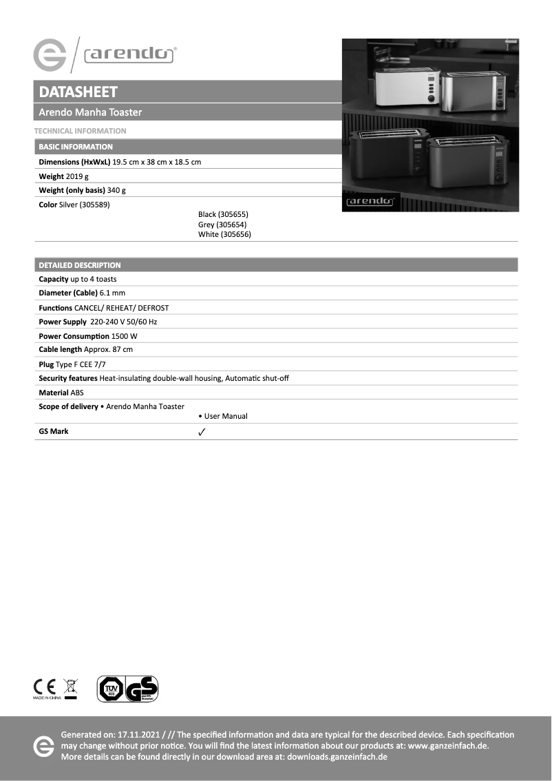 Imagen de la primera página del manual del dispositivo Manha 305656