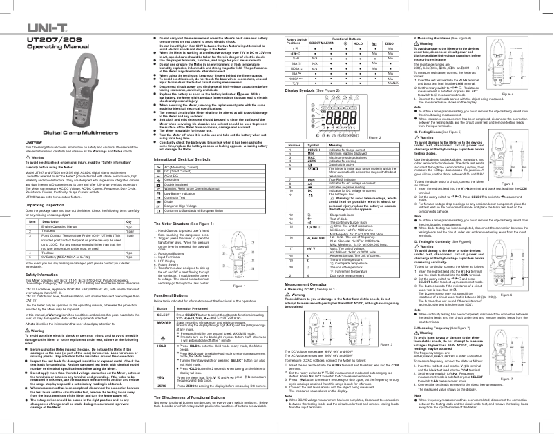 Imagen de la primera página del manual del dispositivo UT208