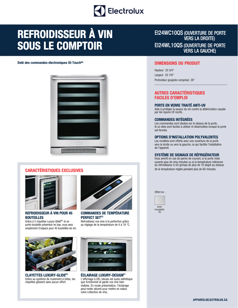 Página nº 1 - Ficha técnica Electrolux EI24WC10QS