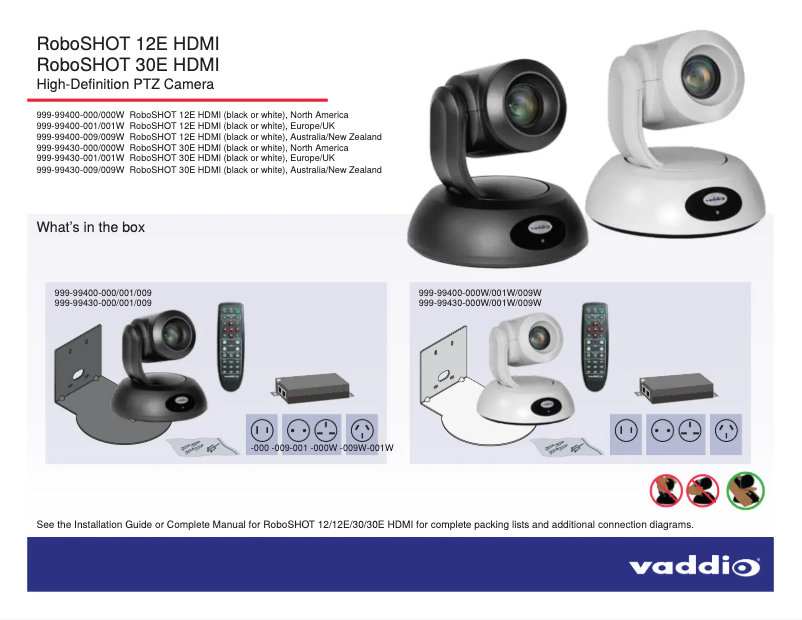 Imagen de la primera página del manual del dispositivo RoboSHOT 30E HDMI