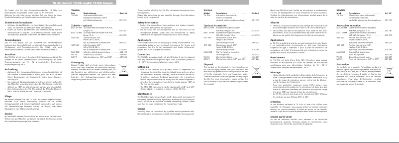 Página 1 del manual Manual de usuario Beyerdynamic TG I53c Stereo-Set