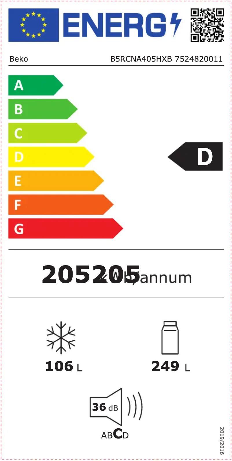 Imagen de la primera página del manual del dispositivo B5RCNA405HXB