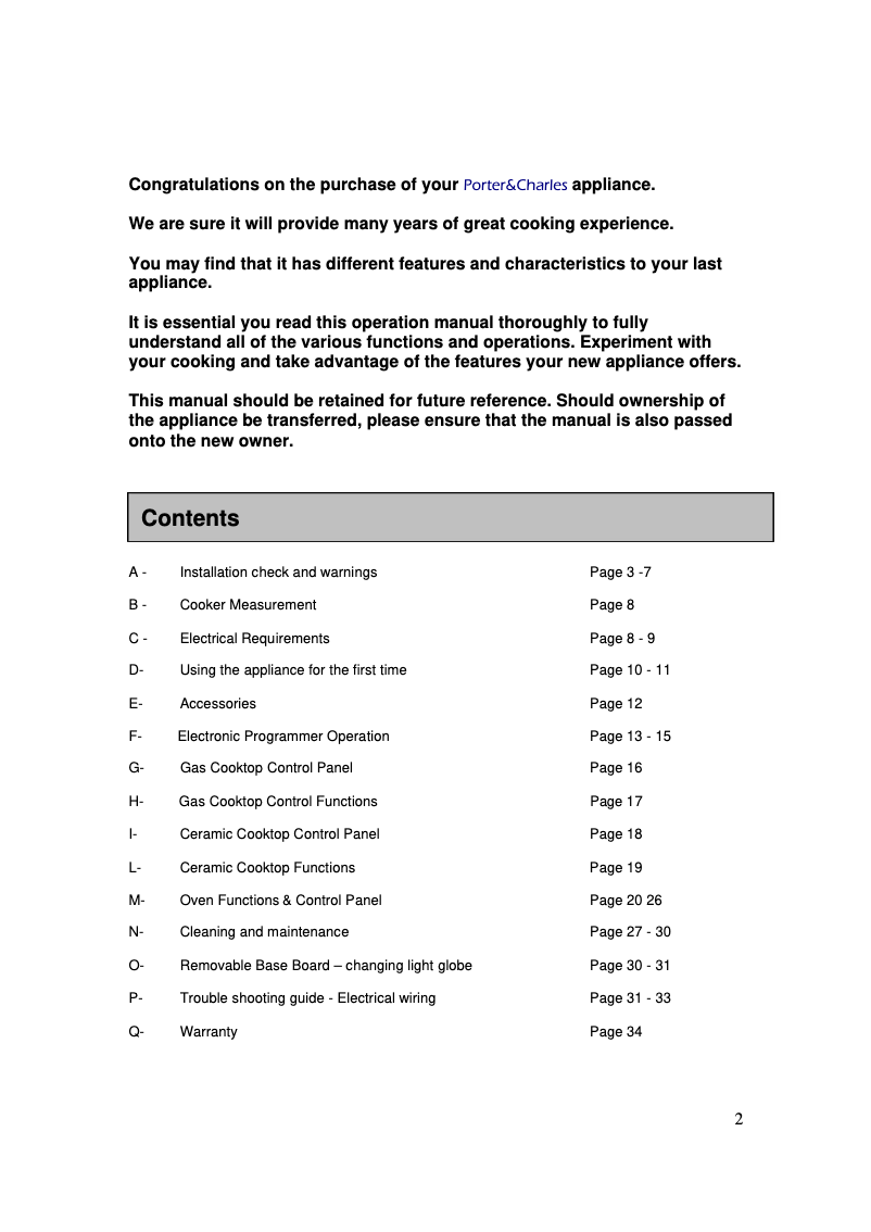 Imagen de la primera página del manual del dispositivo FEG90B3
