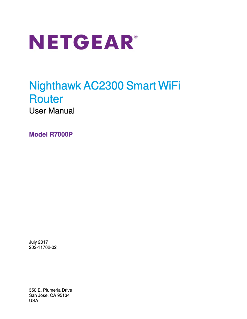 Imagen de la primera página del manual del dispositivo Nighthawk R7000P