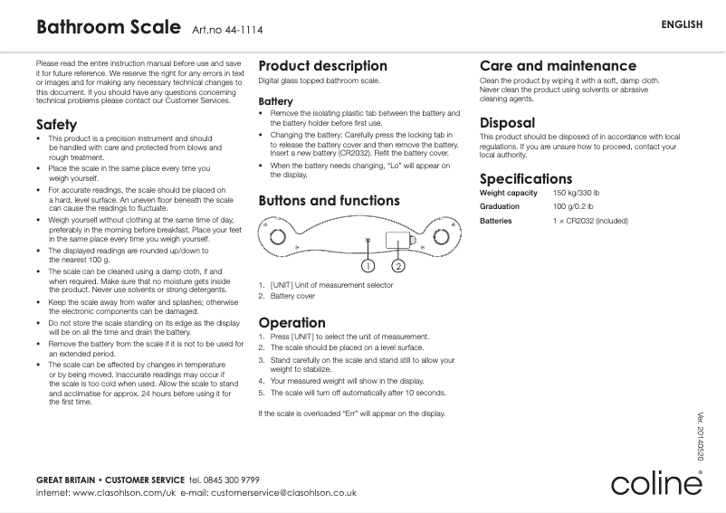 Imagen de la primera página del manual del dispositivo 44-1114