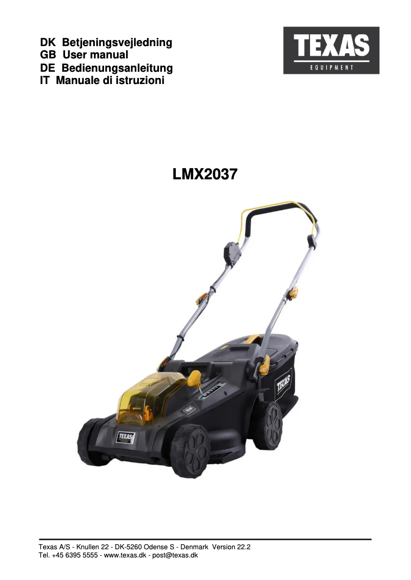 Imagen de la primera página del manual del dispositivo LMX2037