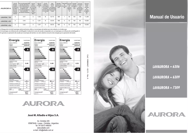 Página 1 del manual Manual de usuario Aurora Lavaurora 6309