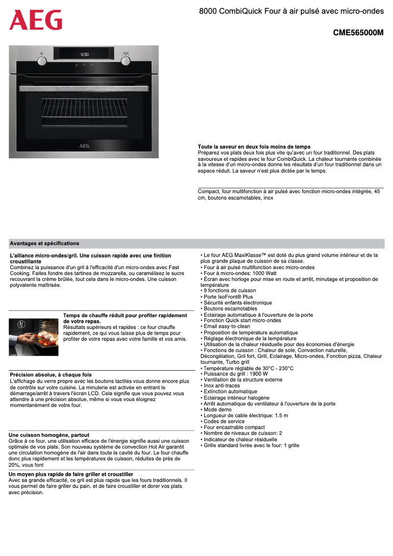Imagen de la primera página del manual del dispositivo CME565000M