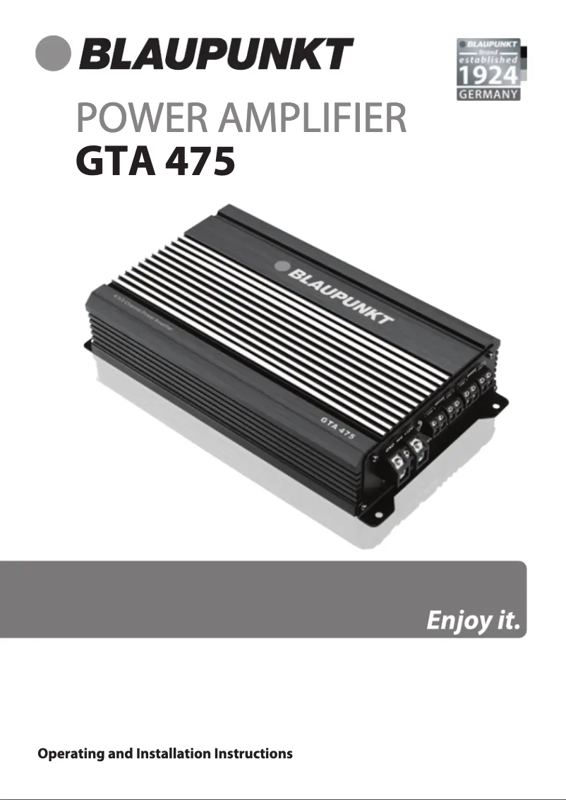 Página nº 1 - Manual de usuario Blaupunkt GTA 475