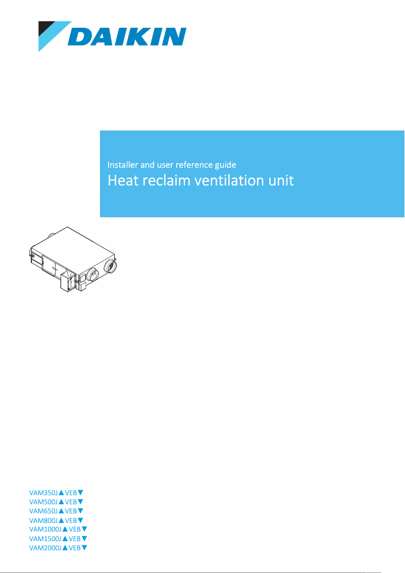 Imagen de la primera página del manual del dispositivo VAM1500J8VEB