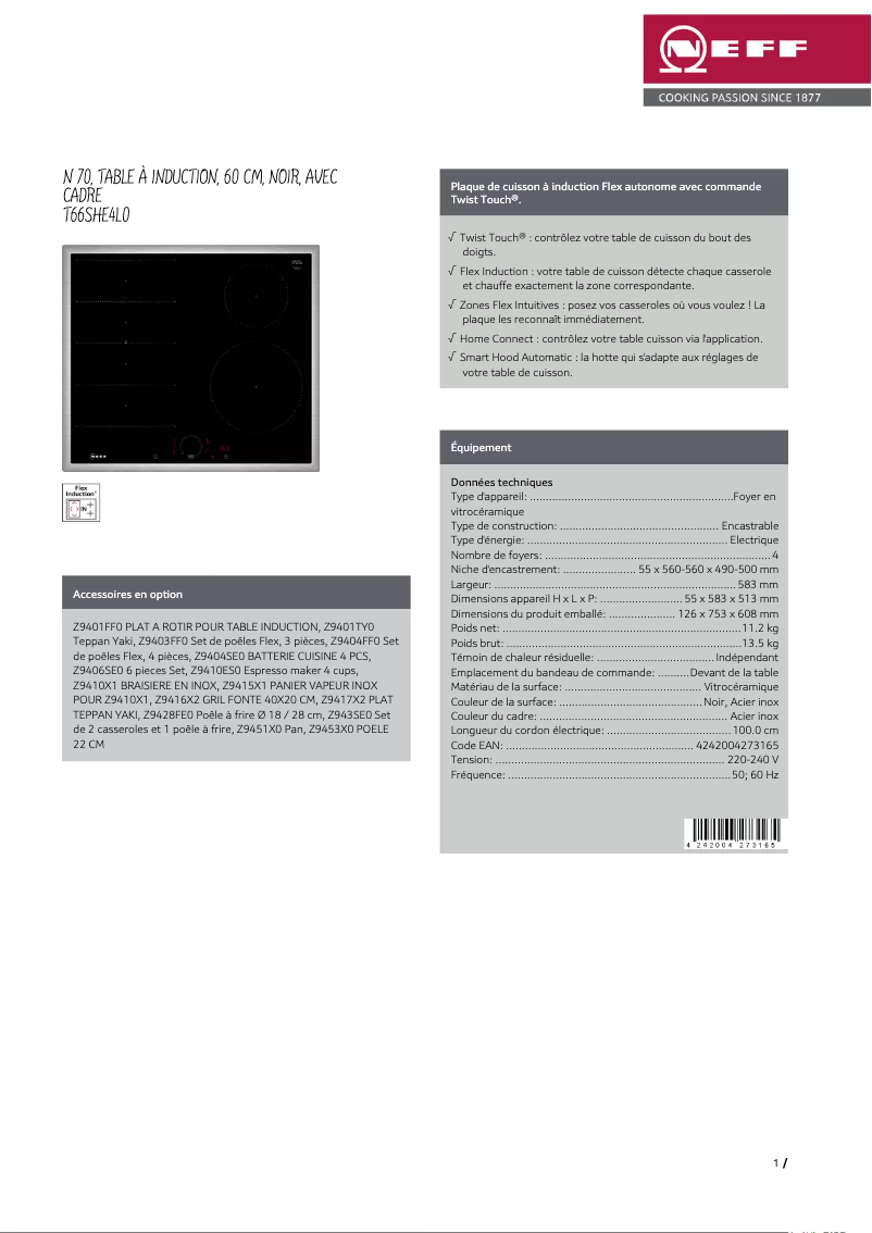 Imagen de la primera página del manual del dispositivo T66SHE4L0