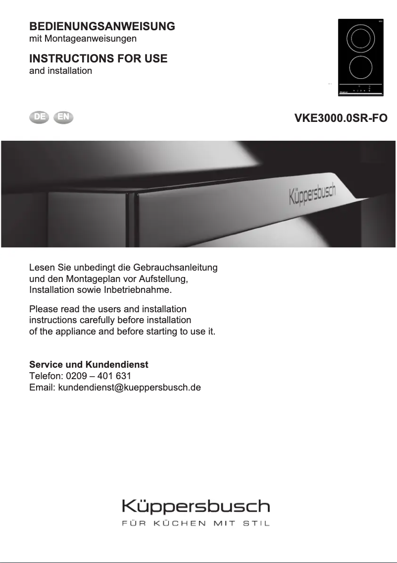 Imagen de la primera página del manual del dispositivo VKE3000.0SR-FO