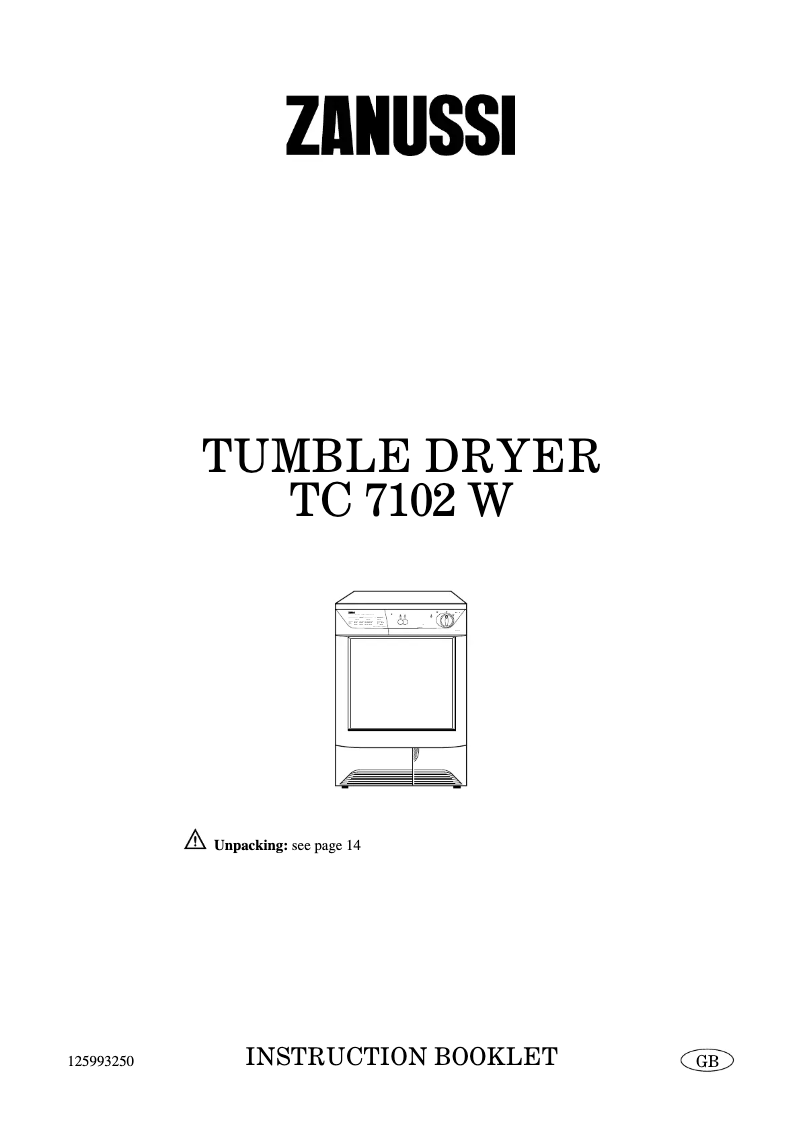 Página 1 del manual Manual de usuario Zanussi TC 7102 S