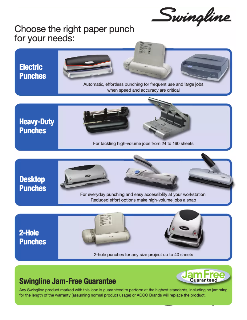 Página 1 del manual Manual de usuario Swingline Heavy Duty Punch