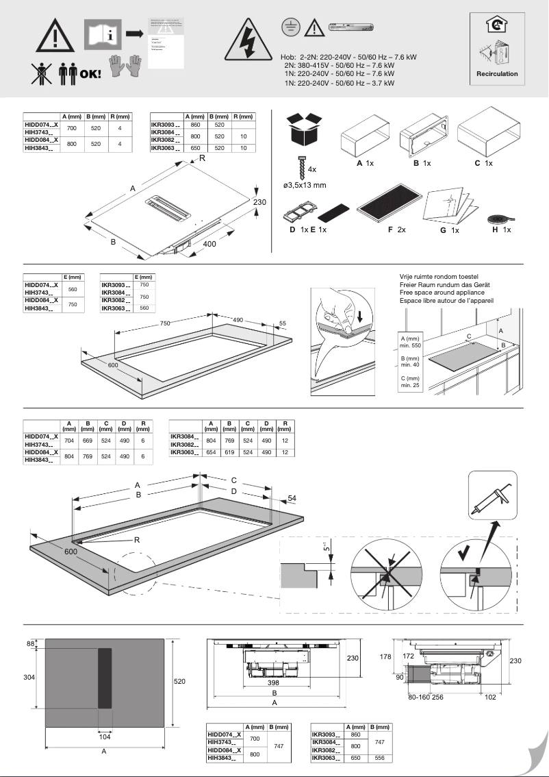 Página 1 del manual Guía de instalación Atag HIDD08471EVX