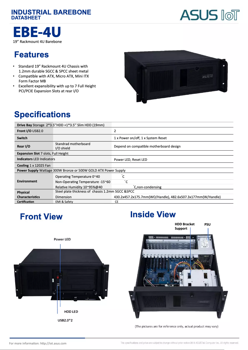 Página 1 del manual Ficha técnica Asus EBE-4U