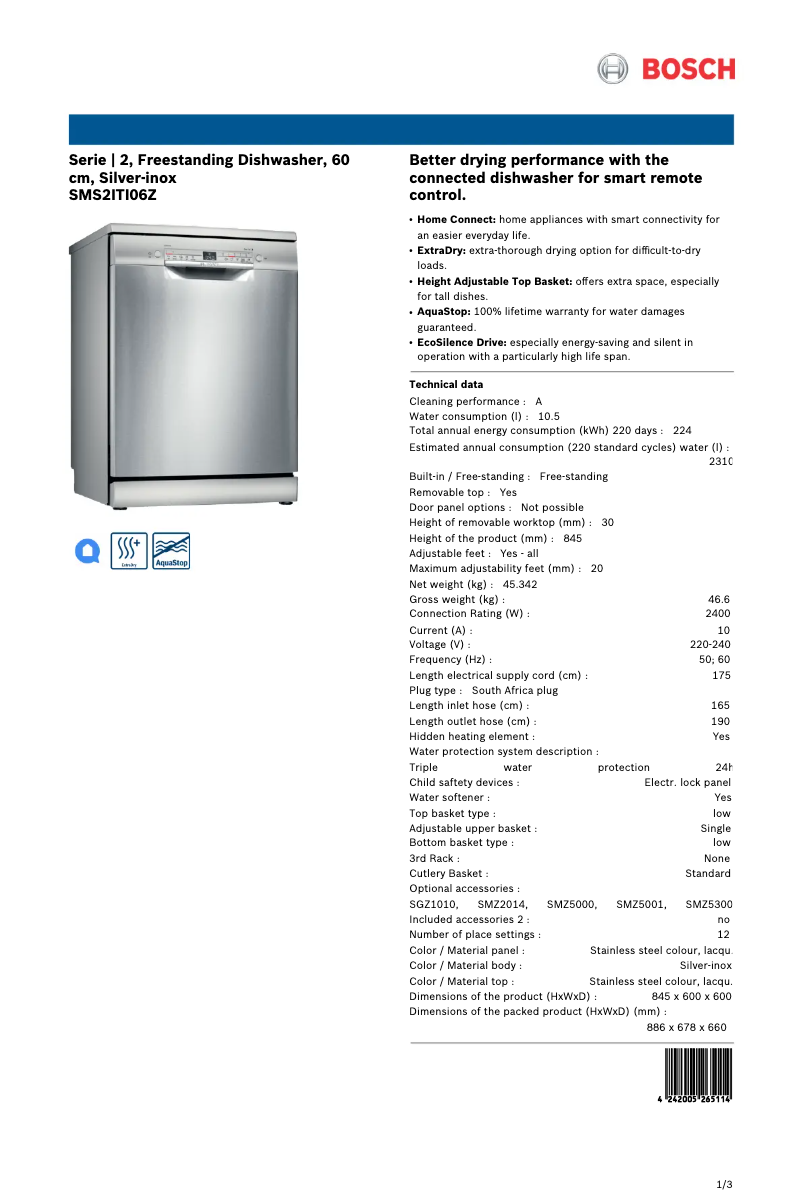Imagen de la primera página del manual del dispositivo SMS2ITI06Z