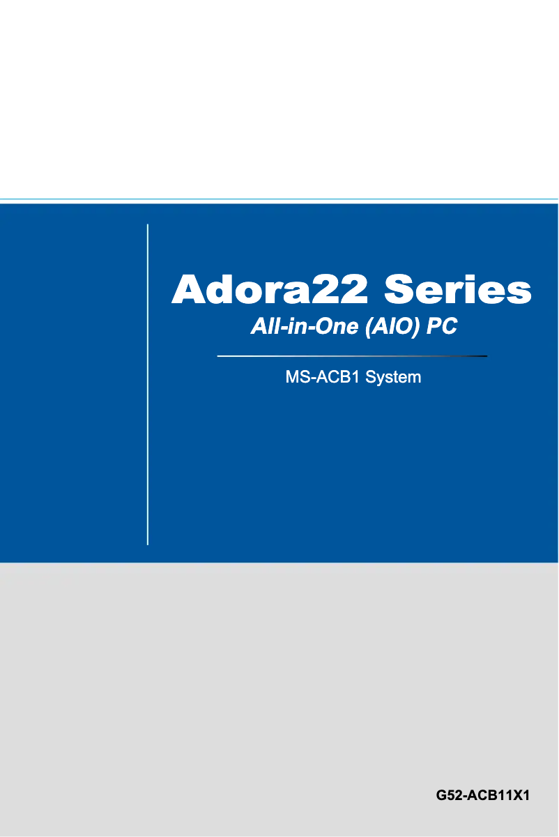 Imagen de la primera página del manual del dispositivo ADORA 22 2M-059SP