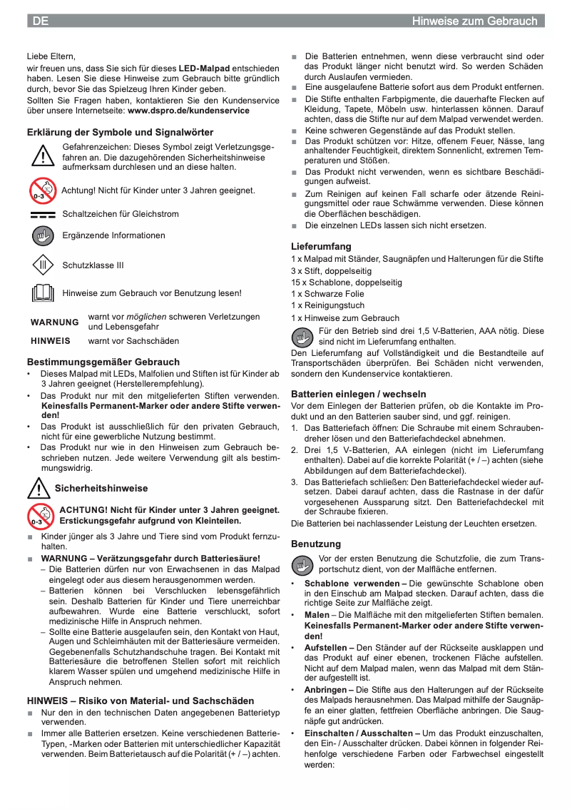 Imagen de la primera página del manual del dispositivo 07031