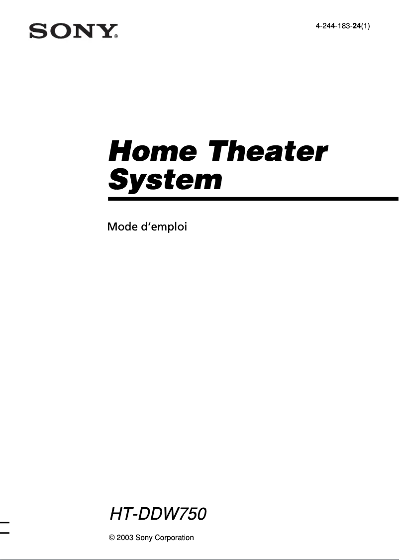 Página 1 del manual Manual de usuario Sony HT-DDW750