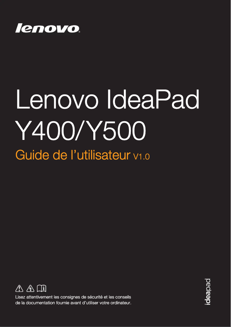 Imagen de la primera página del manual del dispositivo IdeaPad Y 400