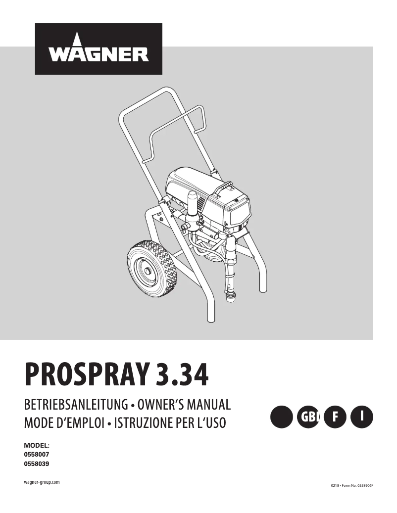 Imagen de la primera página del manual del dispositivo ProSpray 3.34