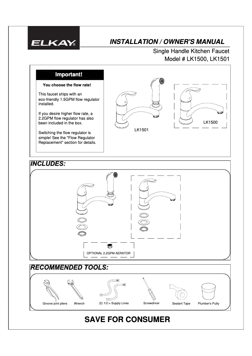 Imagen de la primera página del manual del dispositivo LK1500CR