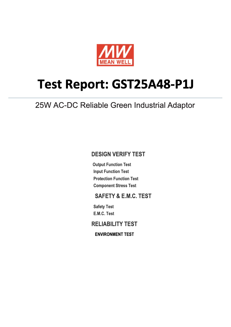 Página 1 del manual Ficha técnica Mean Well GST25A48-P1J