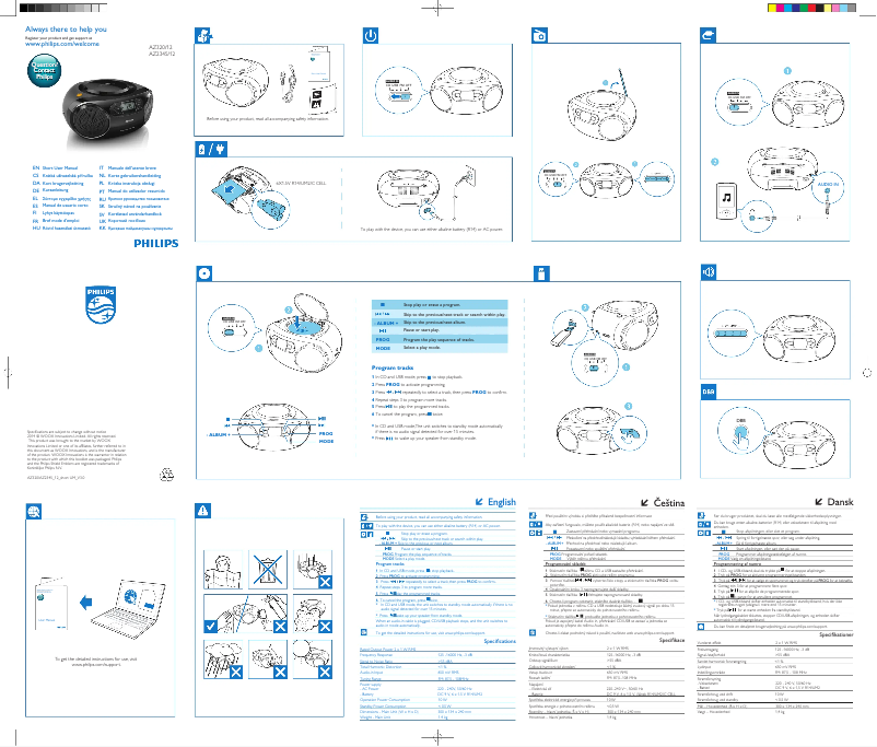 Página 1 del manual Manual de usuario Philips AZ2345
