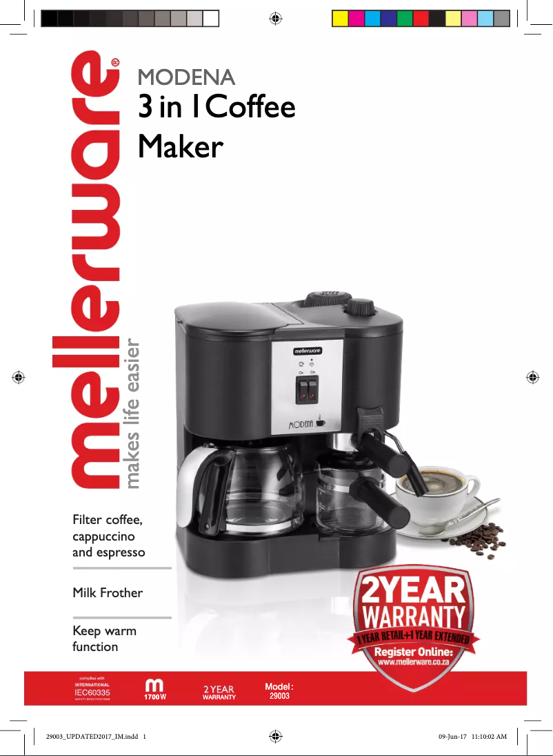 Página nº 1 - Manual de usuario Mellerware Modena 29003