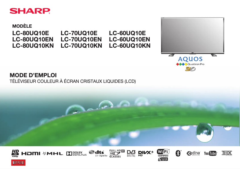 Página 1 del manual Manual de usuario Sharp LC-70UQ10EN