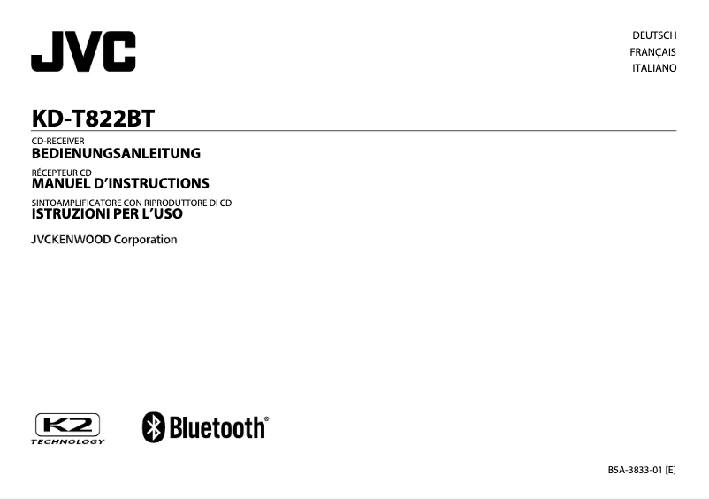 Página nº 1 - Manual de usuario JVC KD-T822BT
